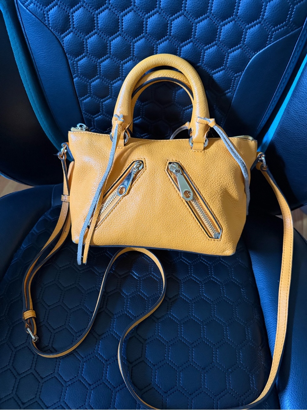 Rebecca Minkoff Yellow Mini Moto Bag Crossbody